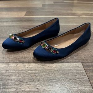 Talbots Blue Bejeweled Flats